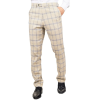 Warwick - Men's Beige Checked Trousers