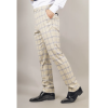 Warwick - Men's Beige Checked Trousers