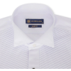 Men's Wing Collar White Shirt Pleated Tuxedo Double Cuff Satin Cotton